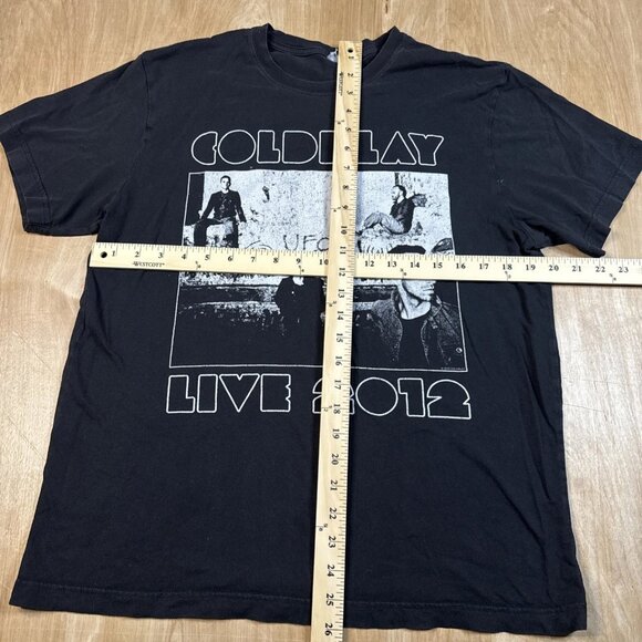 Coldplay Shirt Mens Large Black Live 2012 Concert Tour Band Rock Graphic - Picture 3 of 7